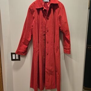 Vintage Chic Red Women's Trench Coat